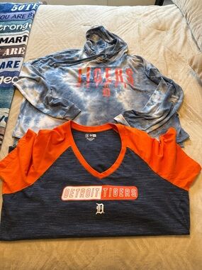 New Era Detroit Tigers Navy & Orange Two-Piece Top Set